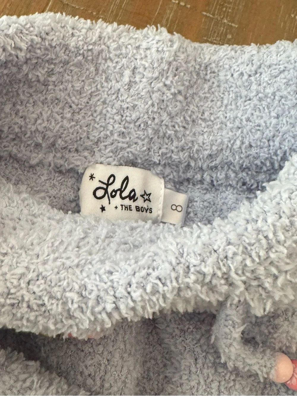 Lola and The Boys Fuzzy Smiley Face Lounge Set Blue Size 8